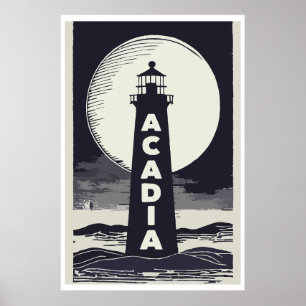 Poster Lua de Farol do Parque Nacional Acadia