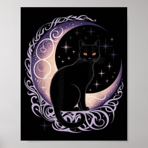 Poster Lua de Gato Preto Satanismo Demoníaco Bruxaria Dia