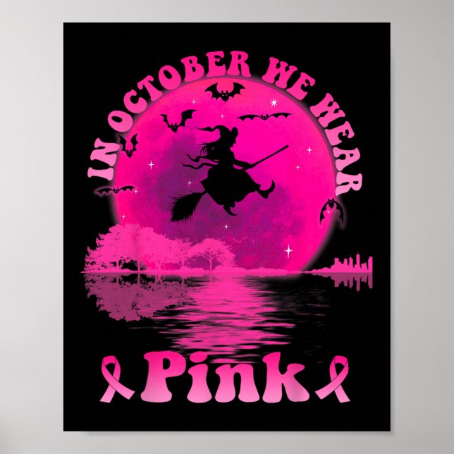 Poster Lua de Violão de Bruxa do Cancer de Mama em outubr (Frente)