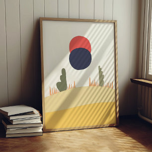 Poster lua do deserto abstrato