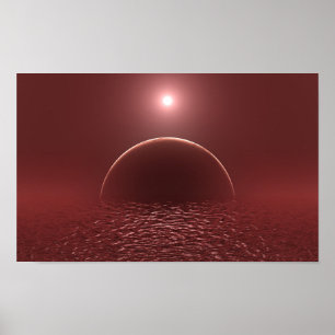 Poster Lua do Oceano Escarlate