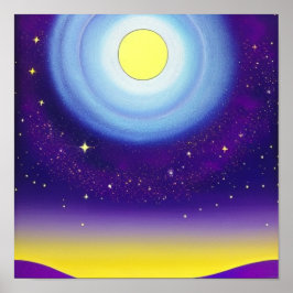 Poster Lua e céu em roxo