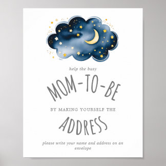 Poster Lua e estrelas Chá e sinal de envelope