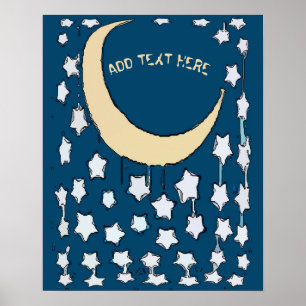 Poster Lua e Estrelas Crescentes, adicionar textoPoster