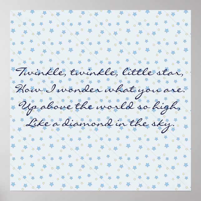 Poster Lua e Estrelas (Estrela Pequena Grelha Grelha) (Frente)