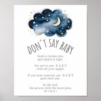 Poster Lua e Estrelas Não Digam Sinal de Jogo de Bebê