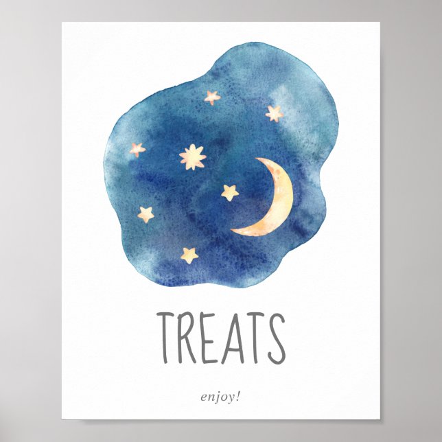 Poster Lua e estrelas - Sinal de ameaças a Chás de fralda (Frente)