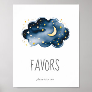 Poster Lua e Estrelas - Sinal de Favoritos a Chás de fral