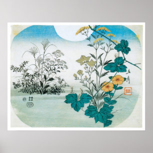 Póster Lua e flores