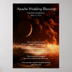 Poster Lua e universo da bênção do casamento de Apache