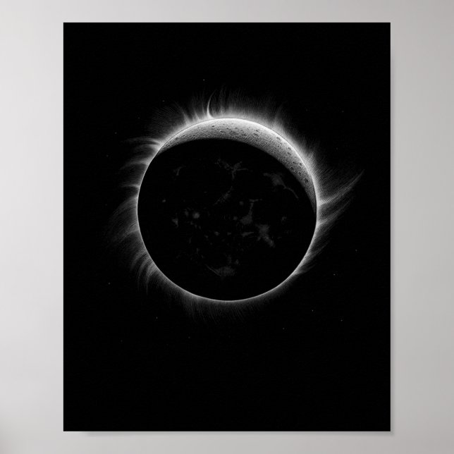 Poster Lua Eclipse Solar E Gráfico de Evento Legal Sol (Frente)