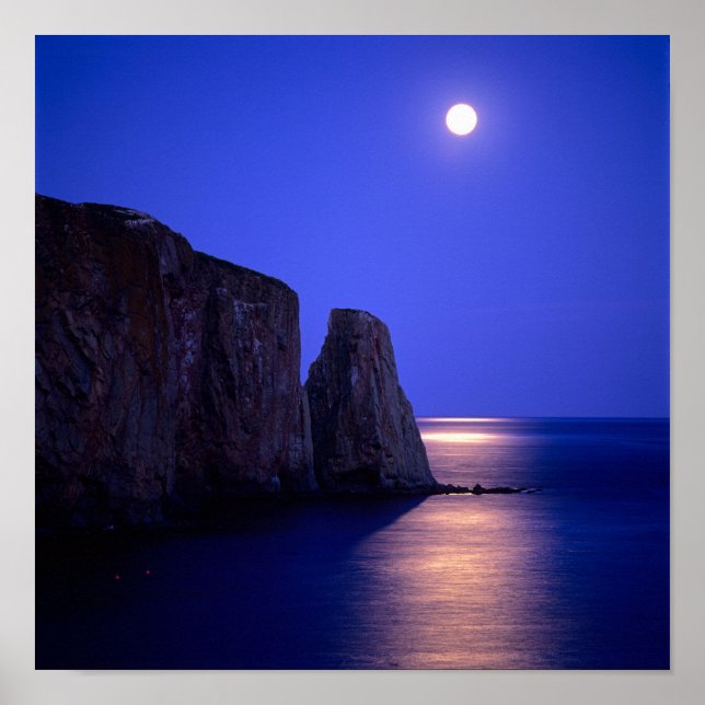 Poster Lua Em Dusk | Perce Rock Gaspe Coast Quebec (Frente)