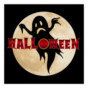 Póster Lua Fantasma de Halloween