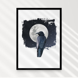 Poster Lua Fria do Corvo da Floresta