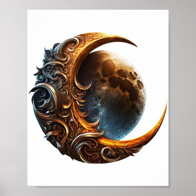 Poster Lua lunar ouro (Frente)