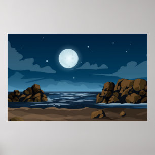 Poster Lua na praia