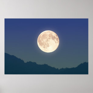 Póster Lua no céu nocturno