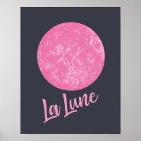 Lua rosa-branca Ilustração francesa La Lune Blue