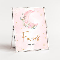 Lua rosa e Chás de fraldas de estrelas