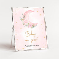 Lua rosa e estrelas Chás de fraldas Os bebês são d