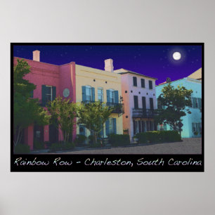 Poster Lua sobre a fileira do arco-íris