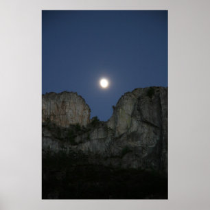 Póster Lua sobre a rocha do Seneca, West Virginia