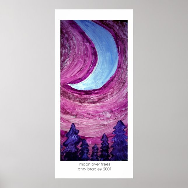 Póster lua sobre árvores (Frente)