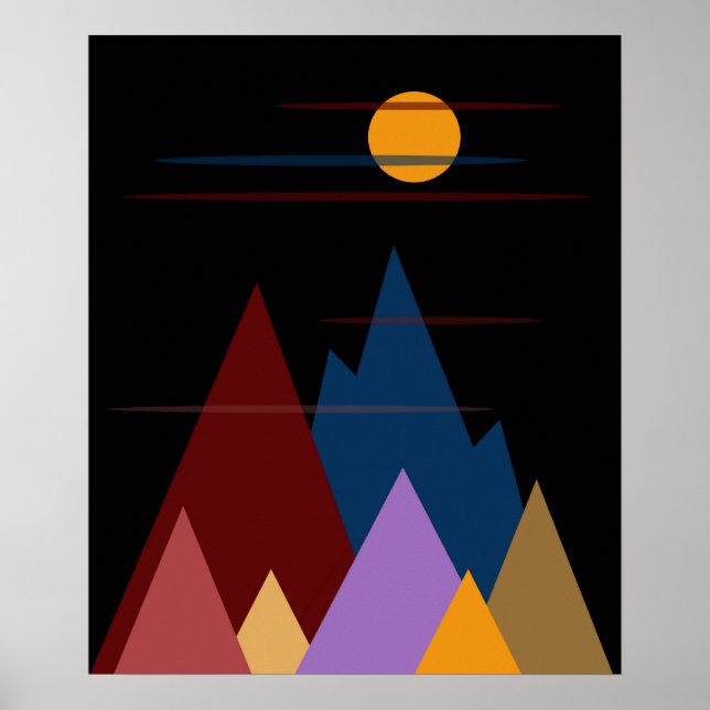 Póster Lua Sobre As Montanhas #2 (Frente)