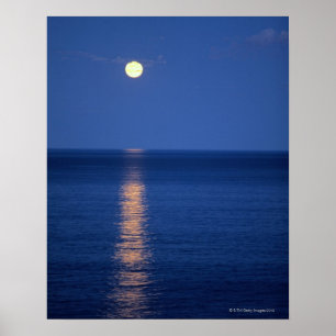 Póster Lua sobre lago à noite