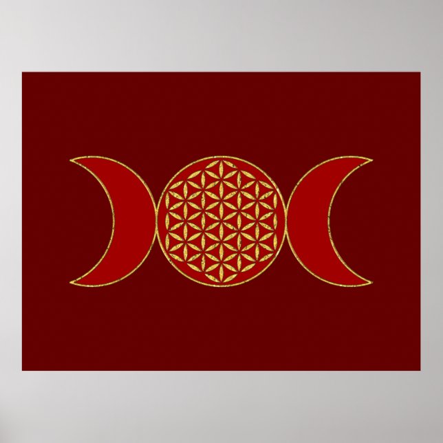 Poster Lua Tripla Mágica - Flor Espiritual Da Vida 1 Hood (Frente)