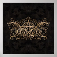 Lua tripla - Ornamento Pentagrama da Deusa Tripla