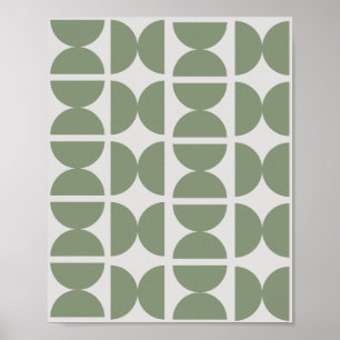 Poster Lua Verde Contemporânea com Sage Metade Lua 70
