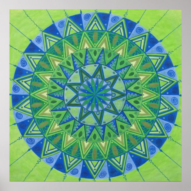 Póster Lua verde Mandala (Frente)