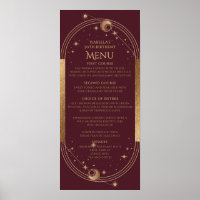 Lua Vermelha Celestial Dourada Sol Estrelas aniver