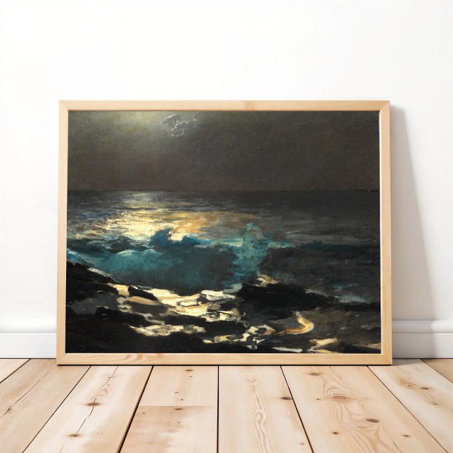 Poster Lua, Wood Island Light por Winslow Homer. (Criador carregado)