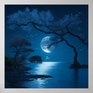 Poster luar com lindas árvores naturais
