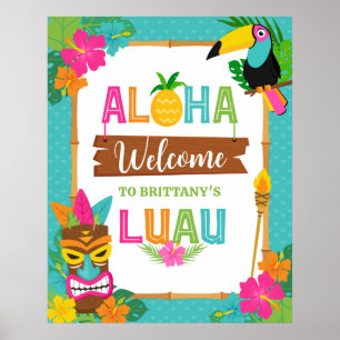 Poster Luau Aloha Havaiano, Dia de Aniversário Tropical B