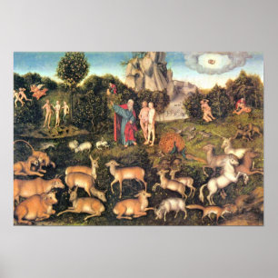Póster Lucas Cranach a pessoa idosa - paraíso