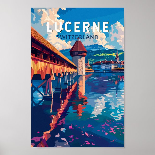 Poster Lucerne Suiça Art Vintage (Frente)