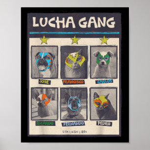Poster Lucha Libre México Luta de papoila Luchador B