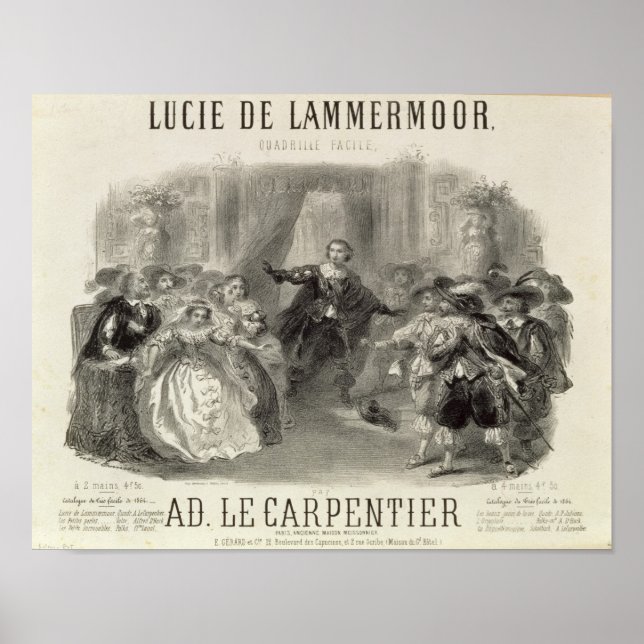 Póster Lucia de Lammermoor" a ópera (Frente)
