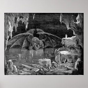 Poster Lucifer King of Hell por Gustave Doré Art Impressã