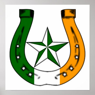 Póster lucky irish horseshoe.