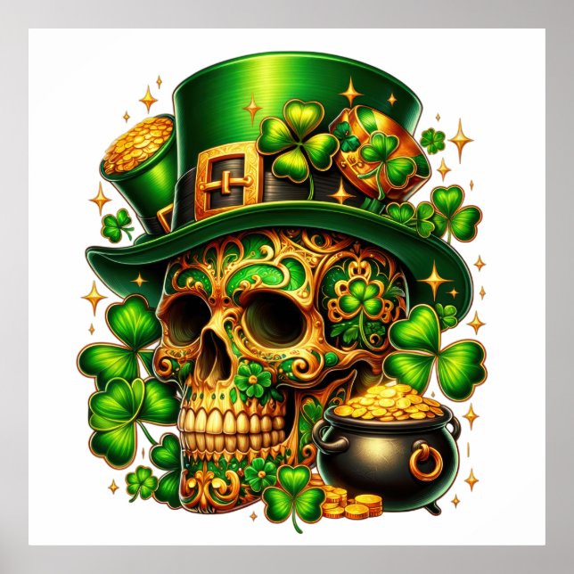 Poster Lucky Leprechaun Skull (Frente)