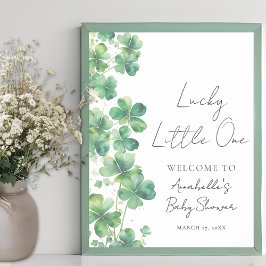 Poster Lucky Little One Baby Shower Welcome Sign