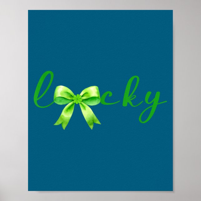 Poster Lucky, St.patricks Day Coquette,shamrock Funny  (Frente)