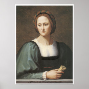 Poster Lucrezia Sommaria, retrato 1530 do C. de uma