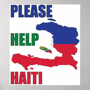 Póster Lucros a - ajude por favor Haiti
