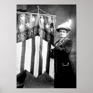 Poster Lucy E. Anthony com Susan B. Anthony Banner 