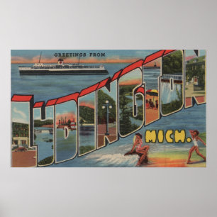 Póster Ludington, Michigan - grandes cenas da letra